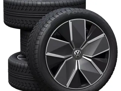 Volkswagen wheels 3D model Textured