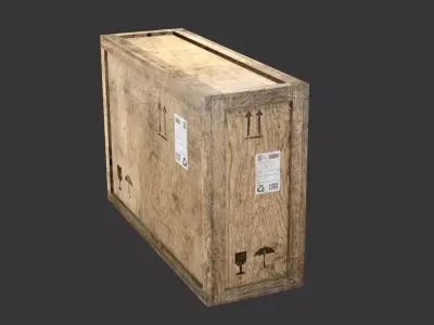 wooden crate PBR 4K Low-poly 3D model 5