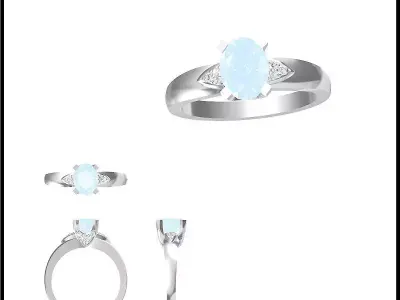 JCD Format Antique color stone rings jewelry cad institute 3D print model