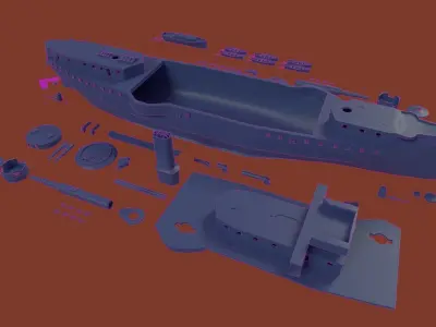 Battleship Aquidaban RC 3D print model