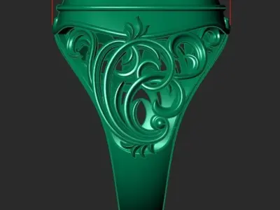 A MAN S RING WITH AN ORNAMENT 3 Printable Model 3D print model