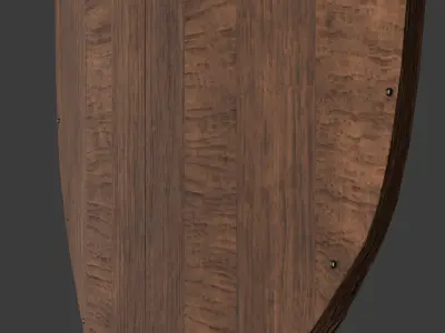 Wooden shield Low-poly 3D model 18