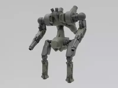 Military Mecha - Prototype 001 Low-poly 3D model