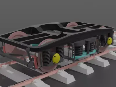 Indian railway ICF Bogie with realistic texure 3D model