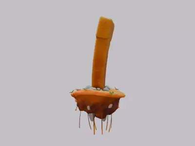 Stylized Prehistoric Gobeklitepe T-Column Stone Sculpture Low-poly 3D model