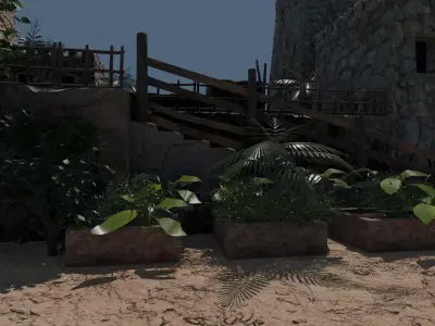 Desert Fortified Village 3D model