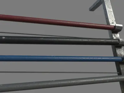 Wall cables Low-poly 3D model
