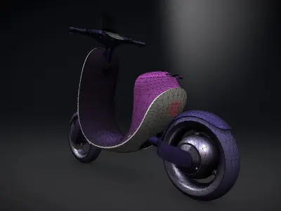 Scooter Low-poly 3D model 2