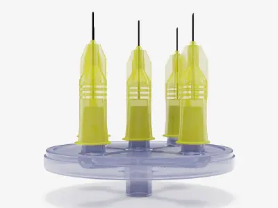 Multi Injector 5 Needles Circular Yellow 3D model
