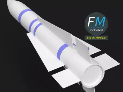 Stylized long range air-to-air missile 3D model
