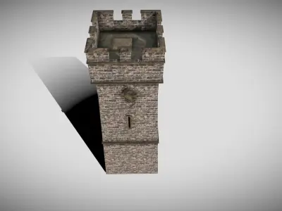 Medieval Castle Tower Low-poly 3D model buy