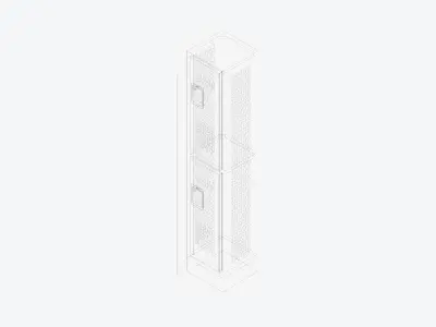 Locker - Metal - Locka - Sports - Double Tier Low-poly 3D model