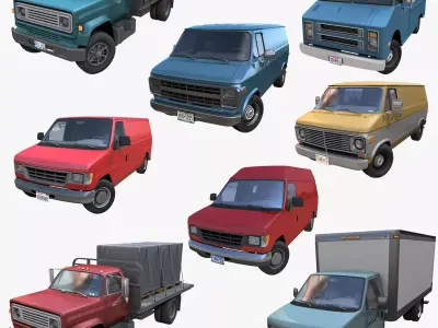 Generic comercial vehiceles collection 3D Model Pack