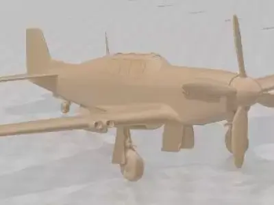 North American P-51B Mustang Printable Airplane 3D print model