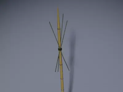 Bamboo runcing - wooden spear model Low-poly 3D model