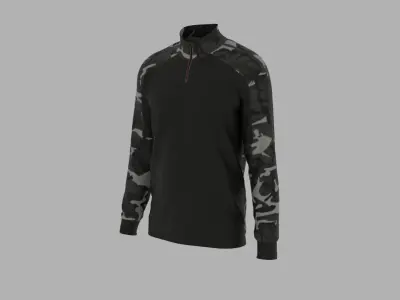Military T-shirt Low-poly 3D model