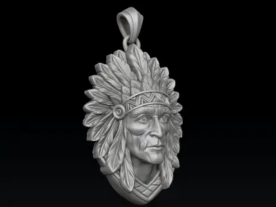 Native Indian Pendant v2 3D print model