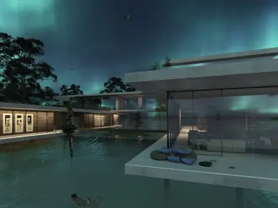 Modern beach house Revit and Lumion 3D model