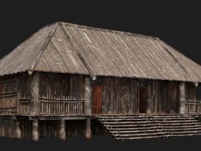 Old Wooden House 4K Textures GameReady 139 Low-poly 3D model