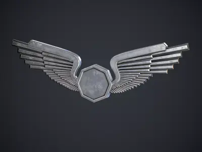 Octagon Badge Low-poly 3D model