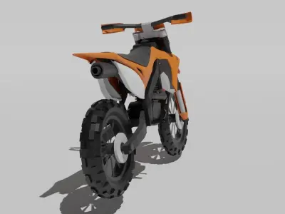 Low poly Dirtbike Orange 3D model
