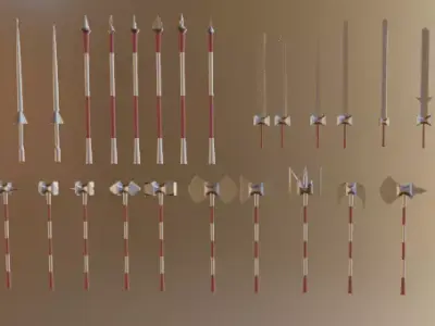 Medieval weapons collection Low-poly 3D model purchase