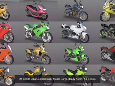 21 Sports Bike Collections 3D Model Game Ready Asset 3D Model Pack