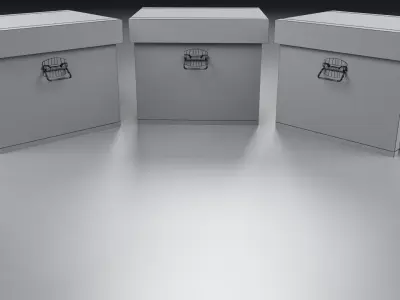 3 Old Wooden Box 3D Model Pack