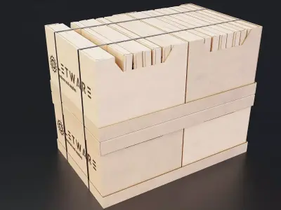 Palletized Cardboard Boxes Low-poly 3D model