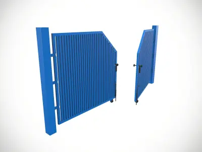 Industrial Main Gate Low-poly 3D model