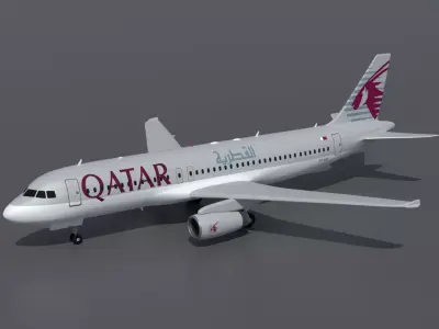 Airbus A320 Qatar Airways 3D model