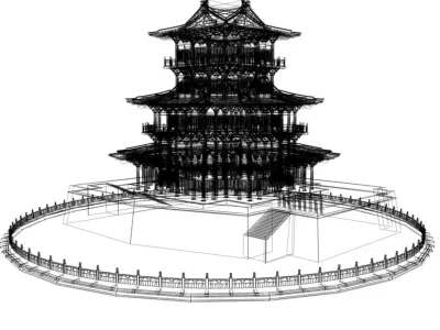 Chinese Ancient House 3D model get