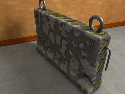 Damaged Road Block 3D model