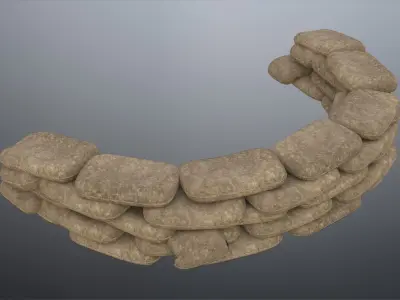 Sand Bags Low-poly 3D model purchase