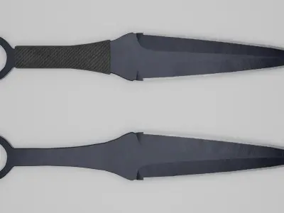 Throwing steel knife PBR Low-poly 3D model