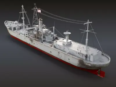 AGTR-5 USS Liberty Damage 3D model