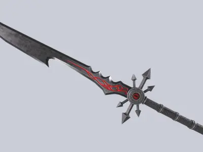 Demonic blade Low-poly 3D model