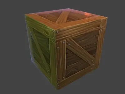 Wood Crate Free low-poly 3D model buy