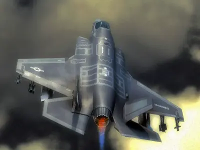 F35B Lightning II - Rigged - with high resolution Textures Low-poly 3D model
