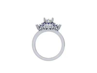 Oval Solitaire Ring 3D print model 28