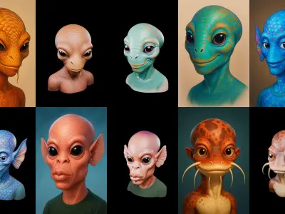 Head Fish bundle 12 pack 100 glb 3D model
