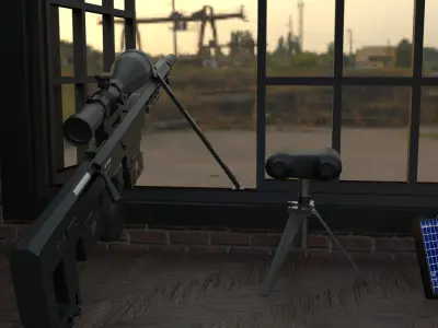 sniper rifle Free 3D model get