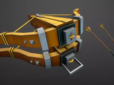 Double Crossbow Stylized Cartoon Low-poly 3D model