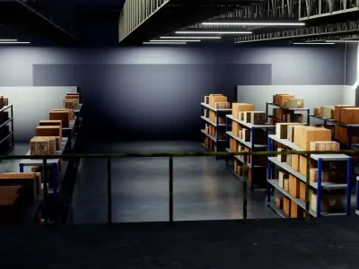 Ware House Interior - Low Poly - Game Ready - PBR Low-poly 3D model