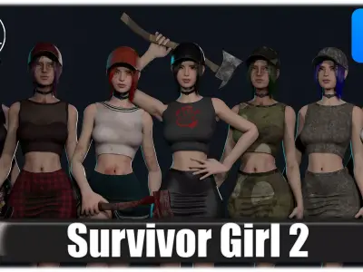 Survivor Girl 2 Low-poly 3D model