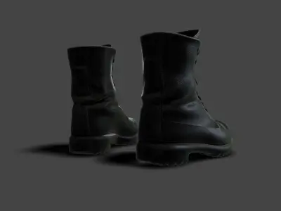 SHOE-001 Black Boots Low-poly 3D model