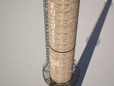  Industrial Chimney Low-poly 3D model