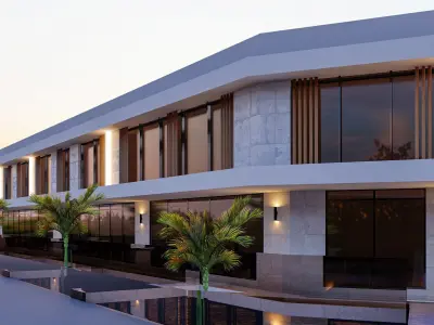 Modern Commercial Building 3D Model 3D model
