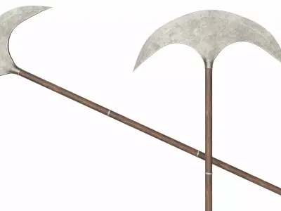Sharp axe spear Low-poly 3D model