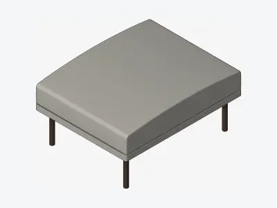 Seat - Ottoman - Simplicity - Type 3 Low-poly 3D model